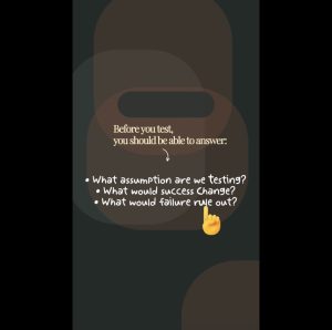 Foundational questions for a marketing experimentation strategy: assumptions, success, and failure.